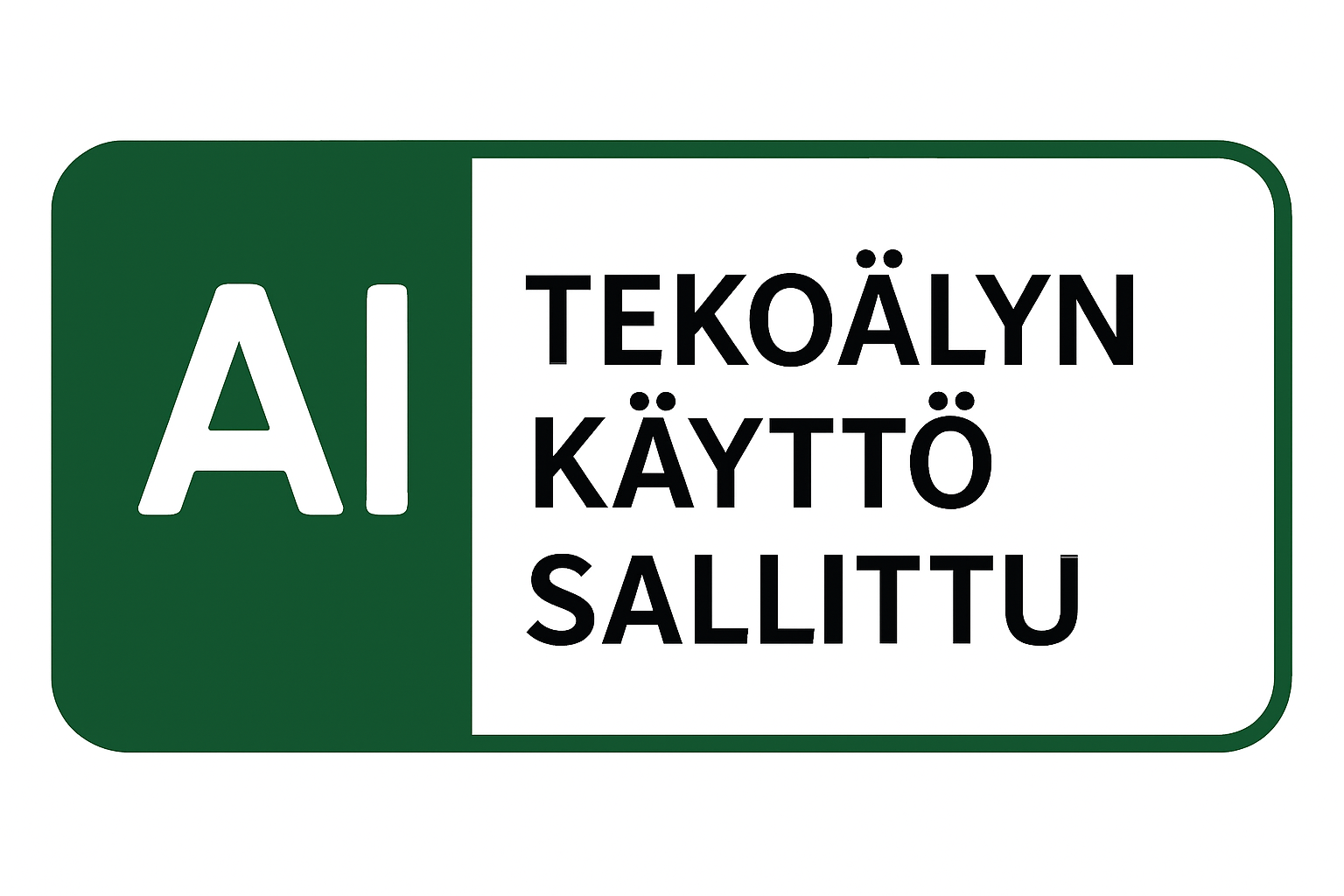 Kuva kertoo, että tekoälyn käyttö on sallittu kurssilla.