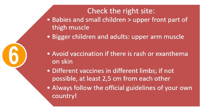 Vaccination årocedure step 6